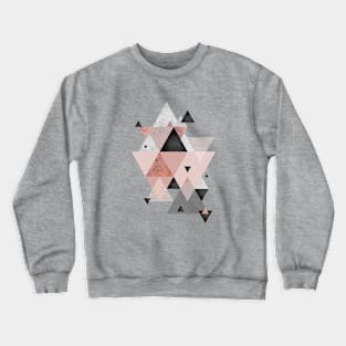 Geometric Compilation in Rose Gold and Blush Pink Crewneck Sweatshirt